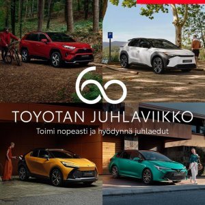 Nyt juhlitaan Toyotan 60-vuotisnäyttelyviikkoa!