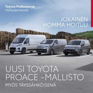 Ammattiautoilija/yritysasiakas, vielä ennätät hyödyntää Toyotan rahoitustarjoukset hyötyajoneuvomallistoon